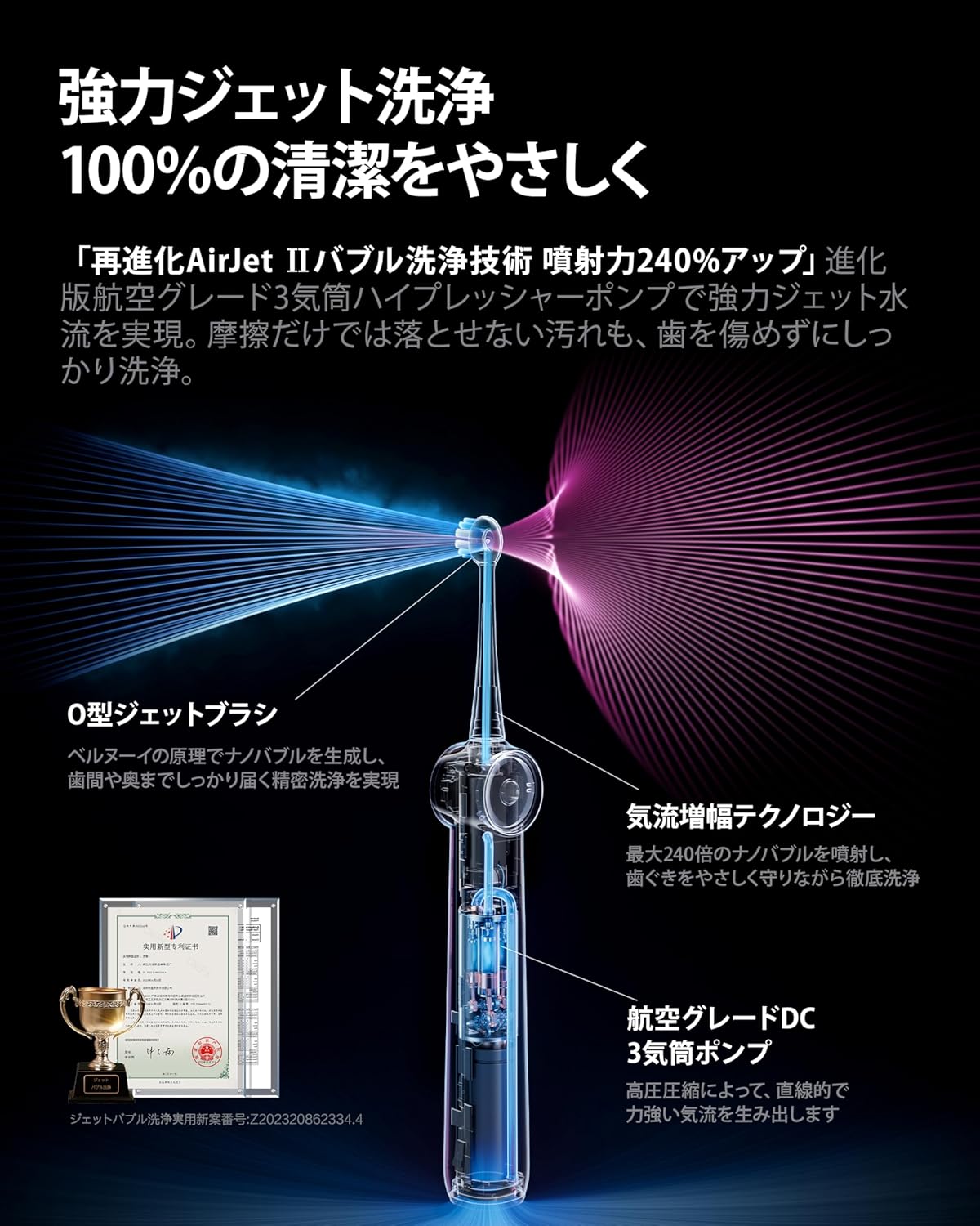 RANVOO AirJet Ⅱ 電動歯ブラシ ソニック RANVOO
